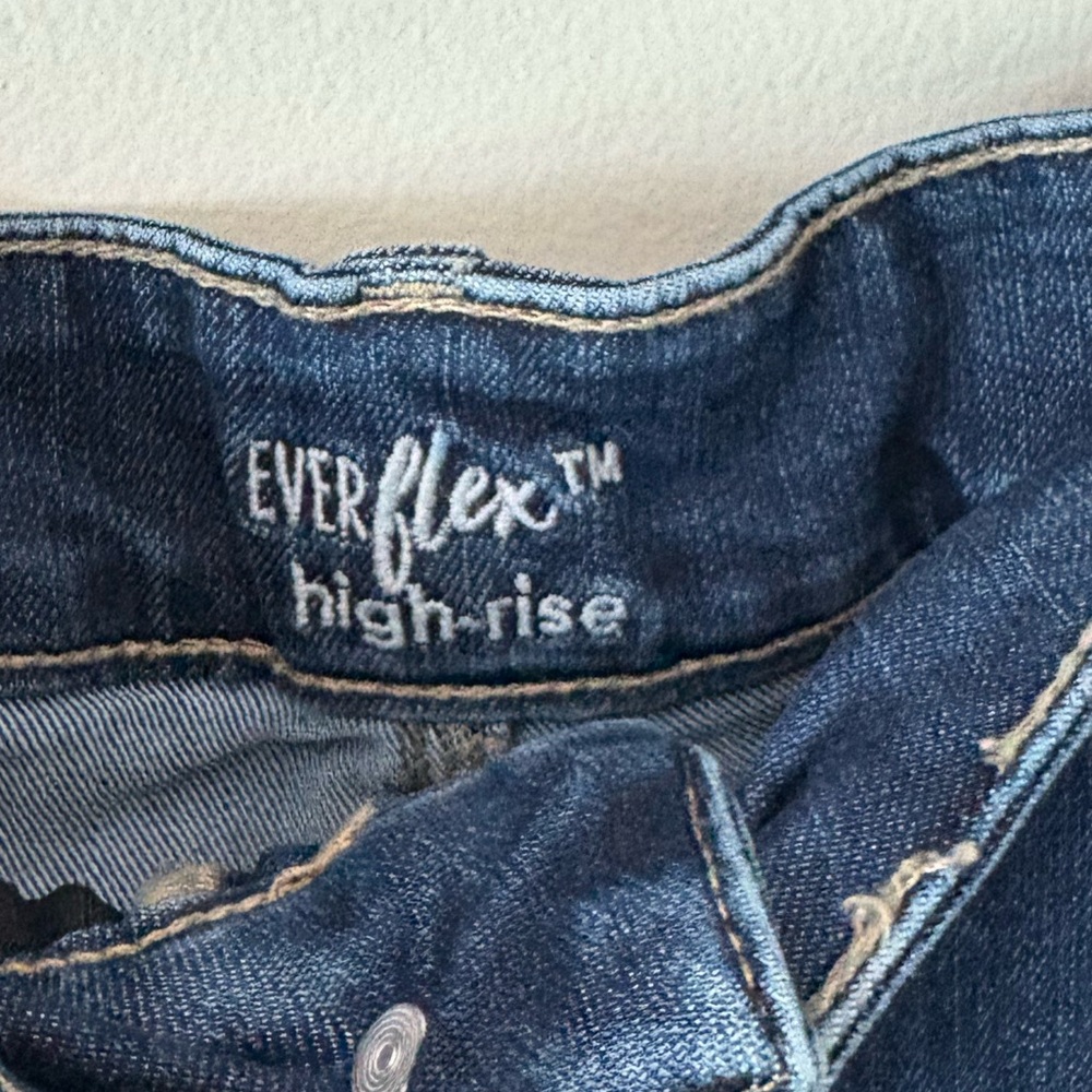 Everflex High Rise Blue Denim Shorts, Size 20W Women’s Plus - Picture 2 of 4
